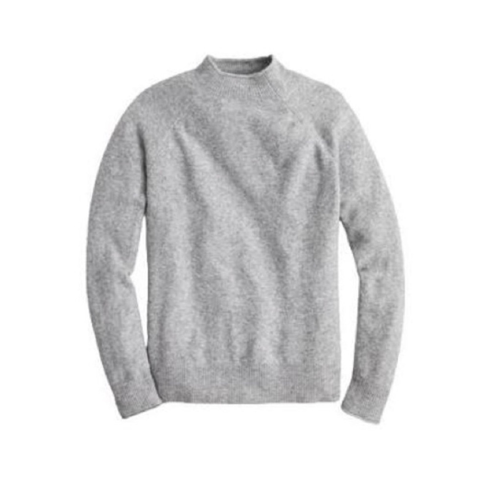 J. Crew Rollneck Sweater in Supersoft Yarn Light Grey XS
